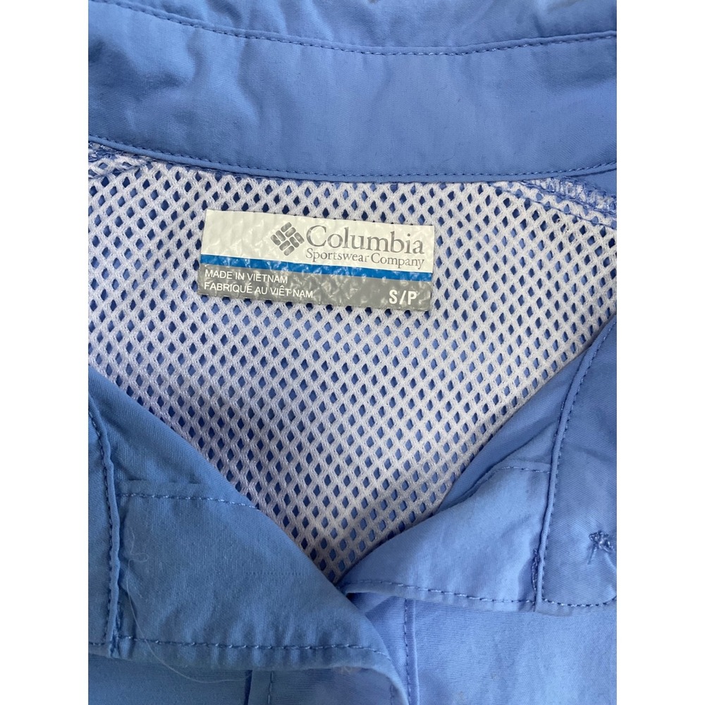 Columbia PFG Women's Small Ducks Unlimited Blue Fishing Shirt Short Sleeve - Picture 2 of 9